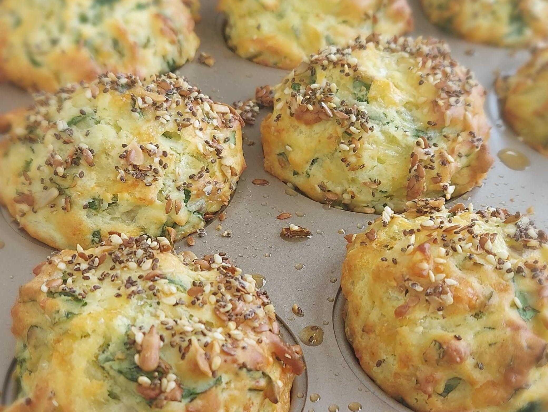 Double Cheese and Silverbeet Muffins