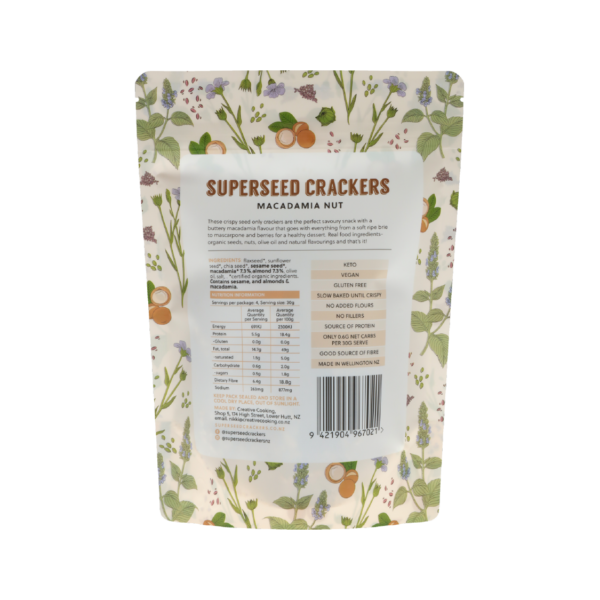 Superseed Crackers, Macadamia Nut Nutritional Information