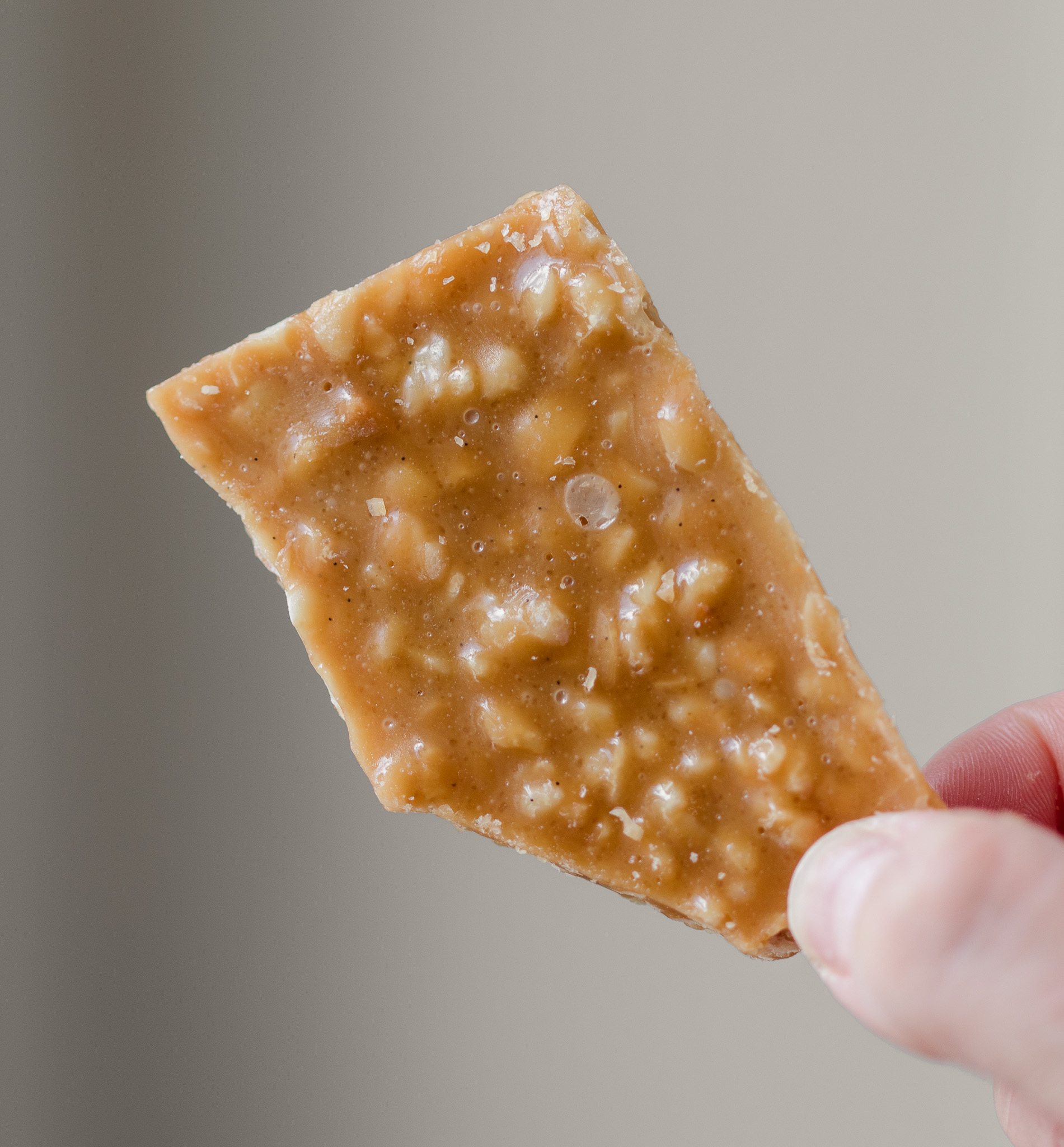 Macro close-up photo of Macadamia Brittle by Superseed Crackers